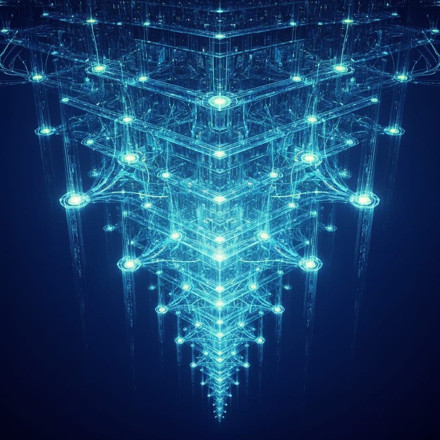 Abstract visual representation of DeepSeek R1